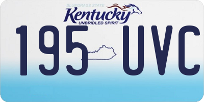KY license plate 195UVC
