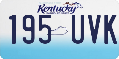 KY license plate 195UVK