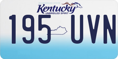 KY license plate 195UVN
