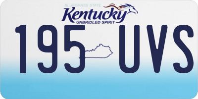KY license plate 195UVS