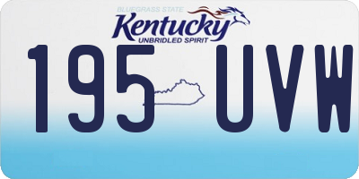 KY license plate 195UVW
