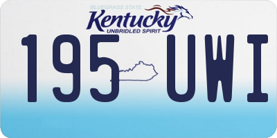 KY license plate 195UWI