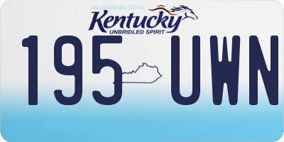KY license plate 195UWN