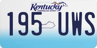 KY license plate 195UWS