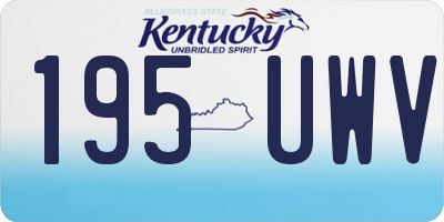 KY license plate 195UWV
