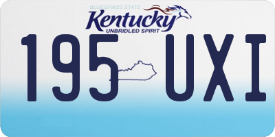 KY license plate 195UXI