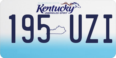 KY license plate 195UZI