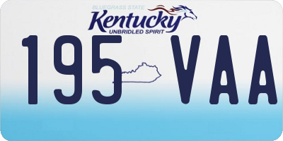 KY license plate 195VAA