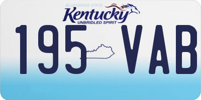 KY license plate 195VAB