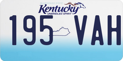 KY license plate 195VAH