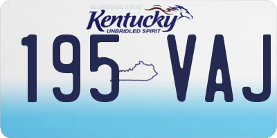 KY license plate 195VAJ