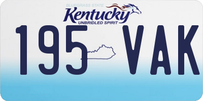 KY license plate 195VAK