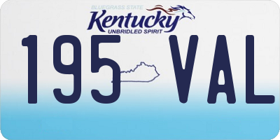 KY license plate 195VAL
