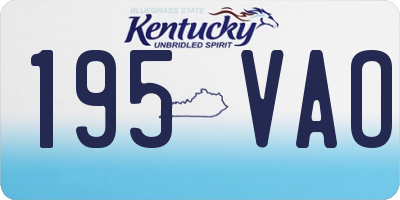 KY license plate 195VAO