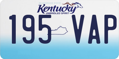 KY license plate 195VAP