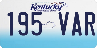 KY license plate 195VAR