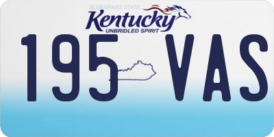 KY license plate 195VAS