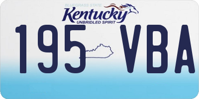 KY license plate 195VBA