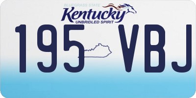 KY license plate 195VBJ