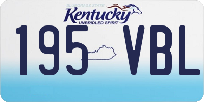 KY license plate 195VBL
