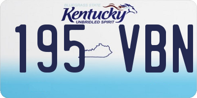 KY license plate 195VBN
