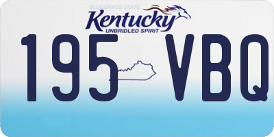 KY license plate 195VBQ
