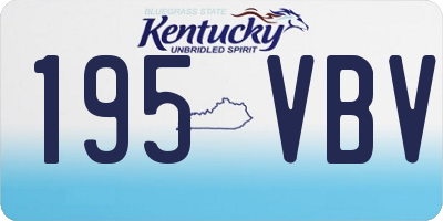 KY license plate 195VBV