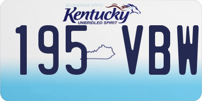 KY license plate 195VBW