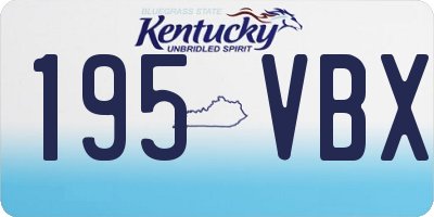 KY license plate 195VBX