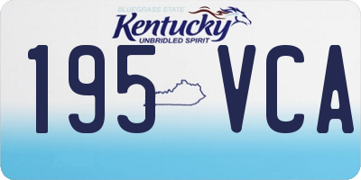 KY license plate 195VCA