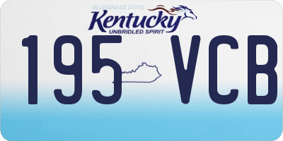 KY license plate 195VCB