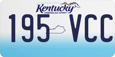 KY license plate 195VCC