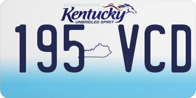 KY license plate 195VCD