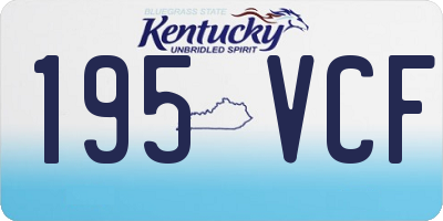 KY license plate 195VCF