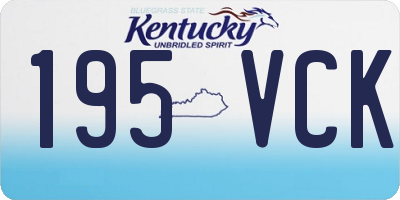 KY license plate 195VCK
