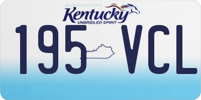 KY license plate 195VCL