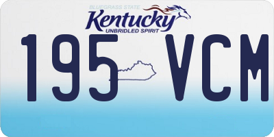 KY license plate 195VCM