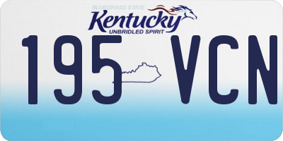 KY license plate 195VCN