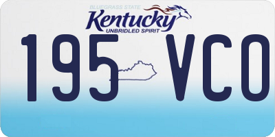 KY license plate 195VCO