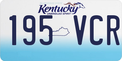 KY license plate 195VCR