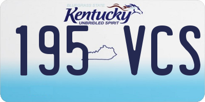 KY license plate 195VCS