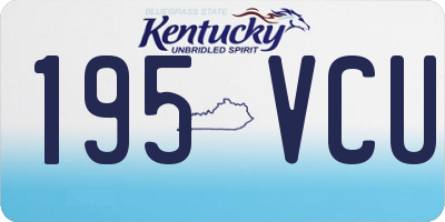 KY license plate 195VCU