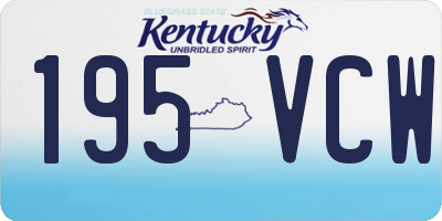 KY license plate 195VCW