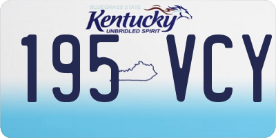 KY license plate 195VCY