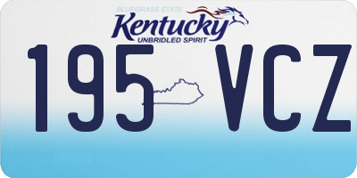 KY license plate 195VCZ