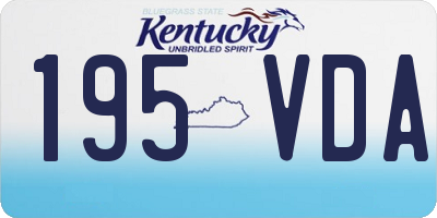 KY license plate 195VDA
