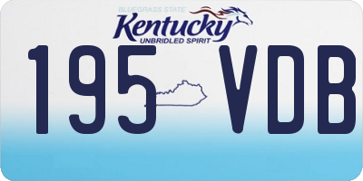 KY license plate 195VDB