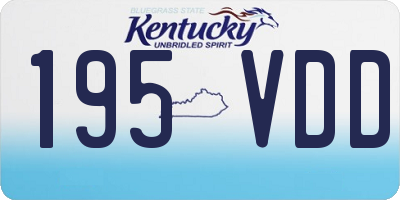 KY license plate 195VDD