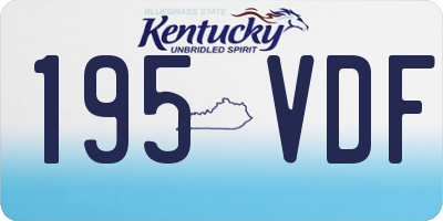 KY license plate 195VDF