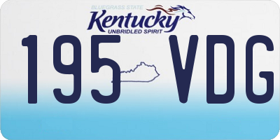 KY license plate 195VDG